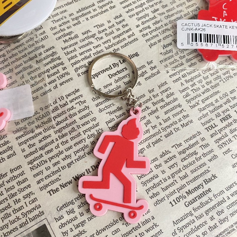 Travis Scott Pink Skate Keychain